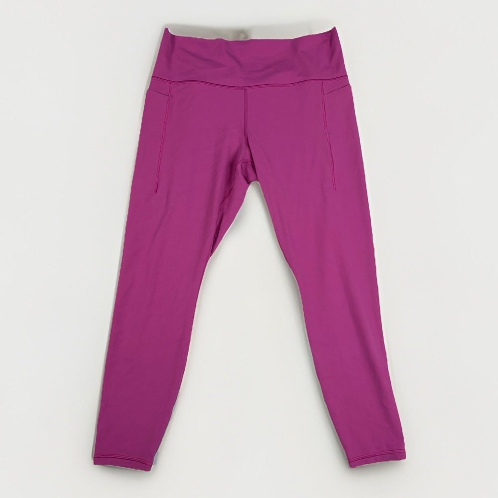 Athleta Transcend Stash Tight Leggings SZ XL Pink Ankle Pockets Activewear - Picture 1 of 6